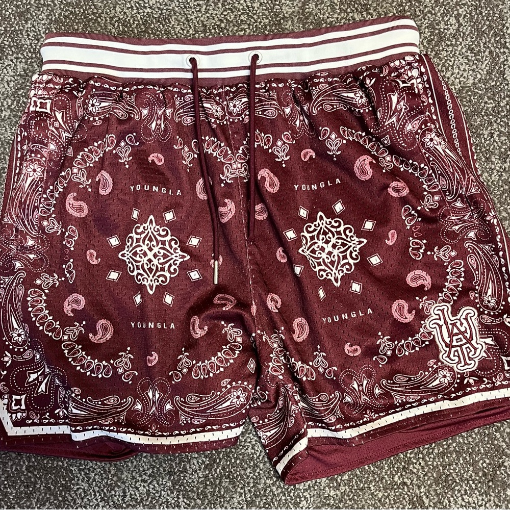 YoungLA Men’s Burgundy Shorts